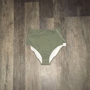 Olive green high waisted bikini bottom